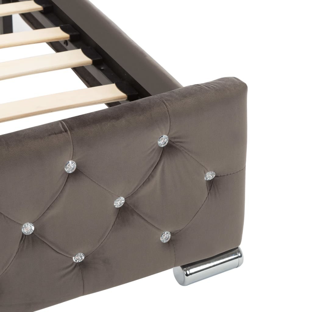 Emaga Rama łóżka, szara, tapicerowana aksamitem, 180x200 cm